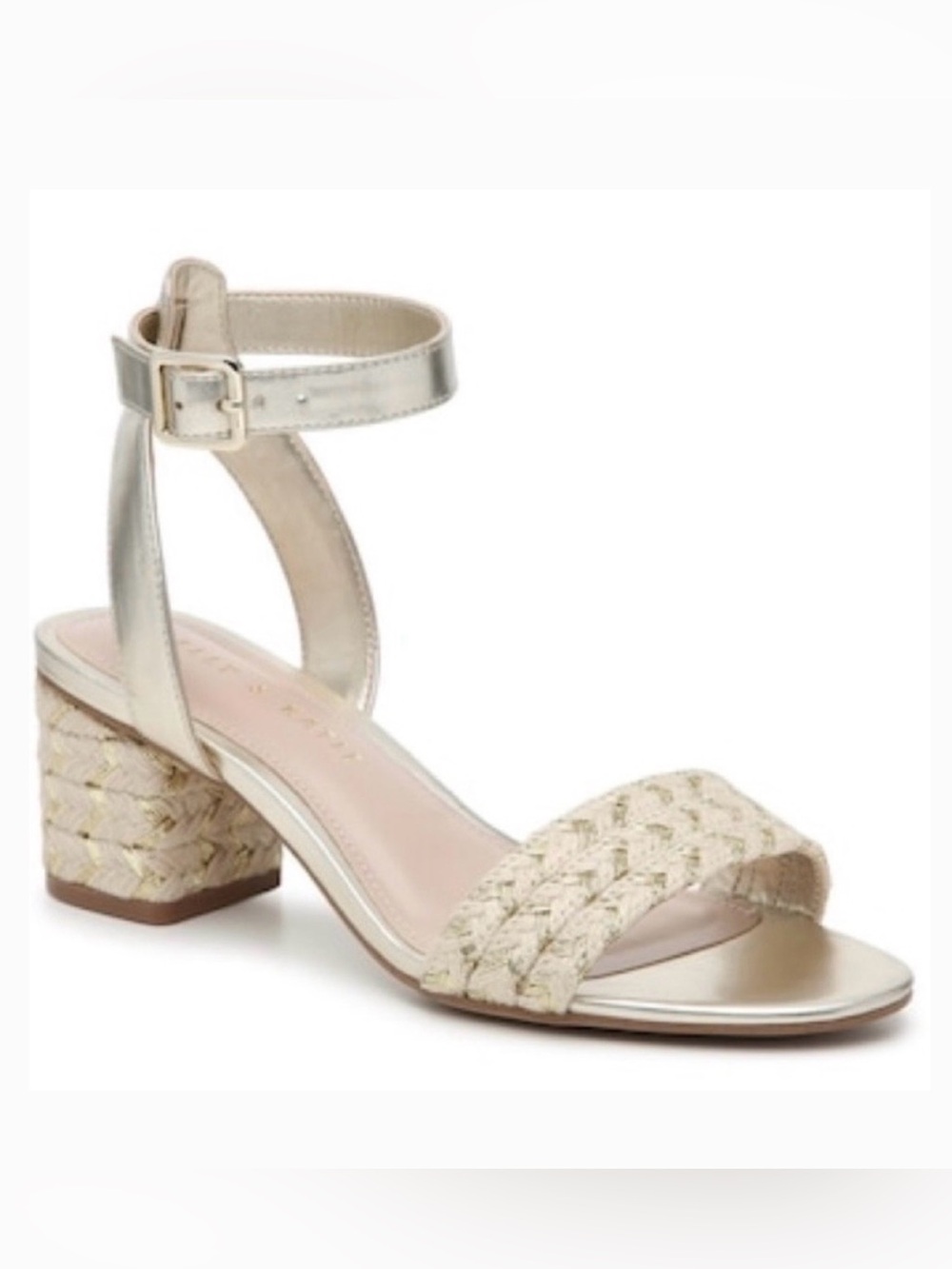 Women's Metallic Ankle-Strap Sandal in Champagne